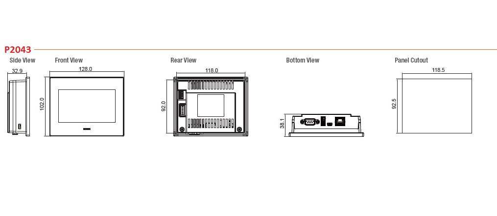 مشخصات کامل HMI فتک 4.3 اینچ مدل P2043S