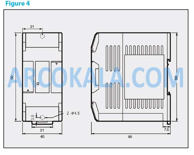 ابعاد ماژول توسعه دمای فتک Fatek FBS-2A4RTD
