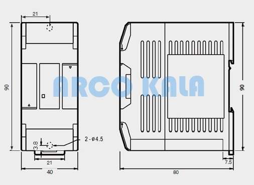 ابعاد ماژول توسعه دمای فتک Fatek FBS-6TC