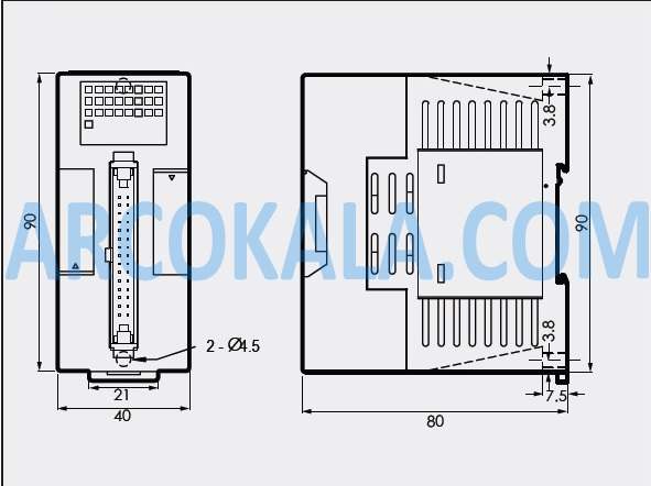 ابعاد ماژول توسعه ورودی فتک FBS-24X