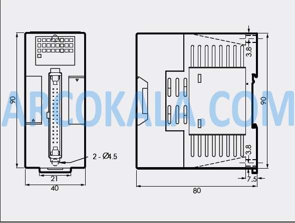 ابعاد ماژول توسعه خروجی فتک FBS-24YT