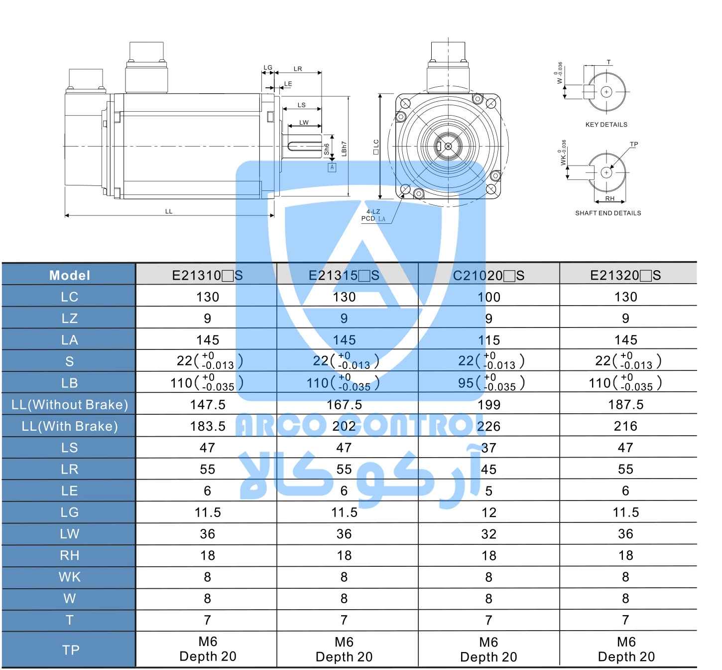ابعاد موتور کد های e21310 e21315 c21020 e21320