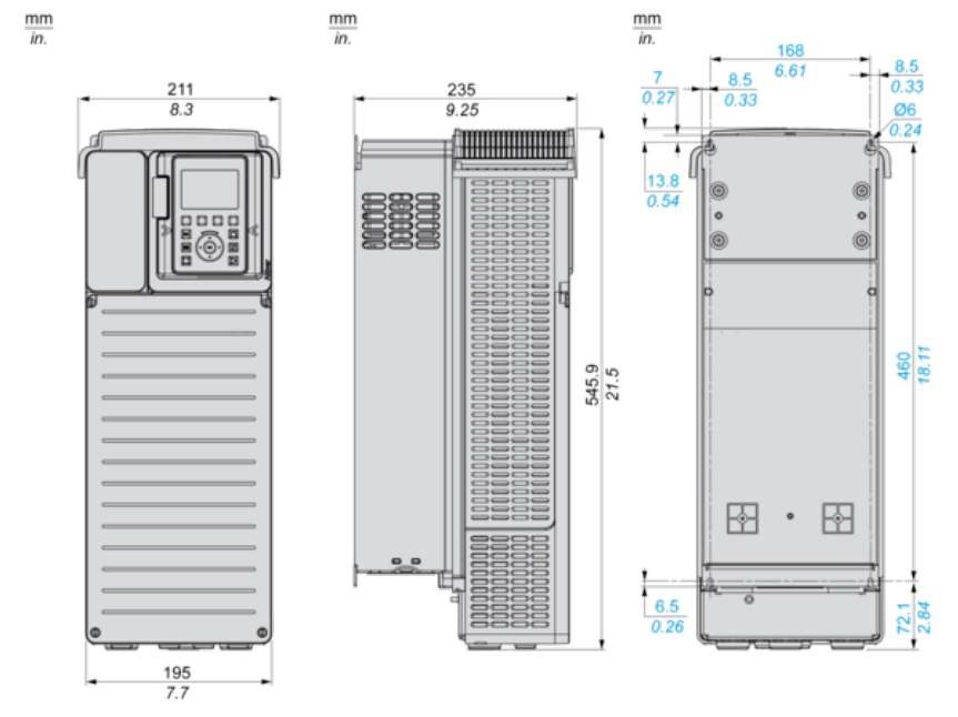 ابعاد ATV930D18N4