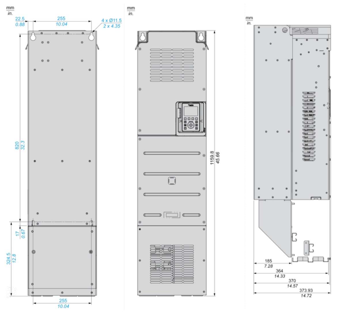 ابعاد ATV630C16N4