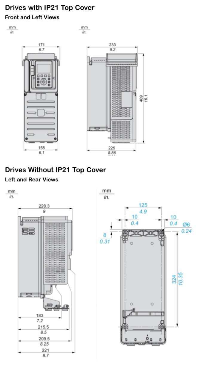 ابعاد ATV630D11N4
