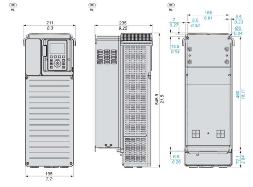 ابعاد ATV930D22N4