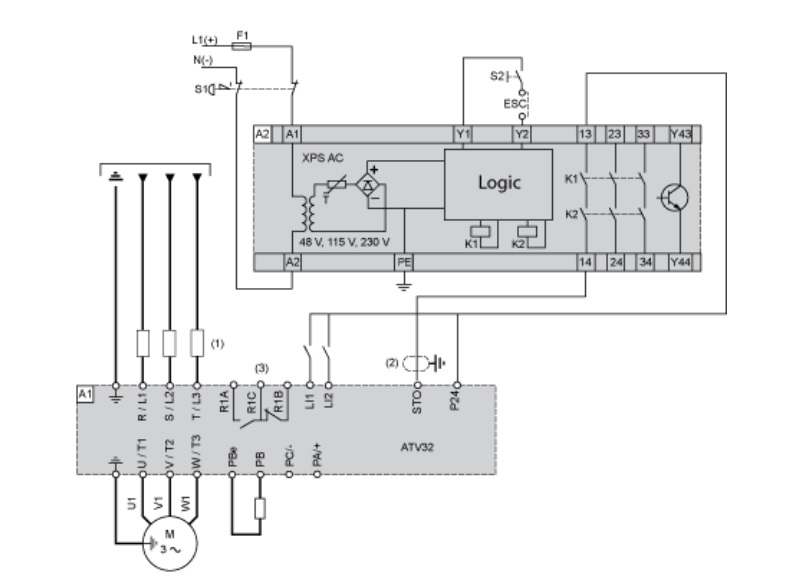 ATV32H018M2 سیم بندی