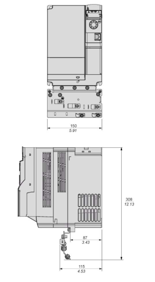 ATV32HU55N4 ابعاد 