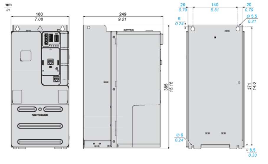 ATV340D11N4 ابعاد