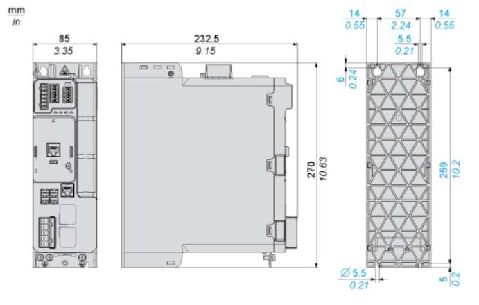 ATV340U15N4 ابعاد