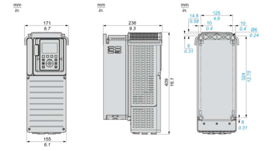 ابعاد ATV930U75N4