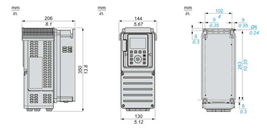 ابعاد ATV930U30N4