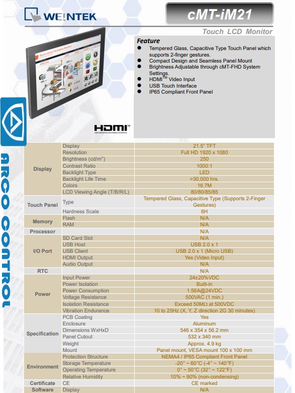 توضیحات کامل HMI وینتک مدل cMT-iM21