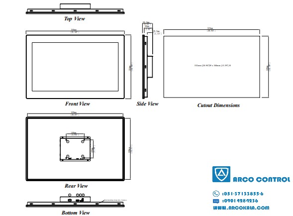 ابعاد HMI وینتک مدل cMT-iM21