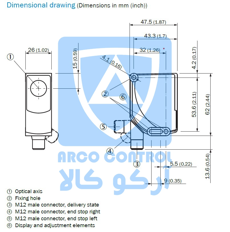 ابعاد سنسور نوری SICK KTS-WS411411