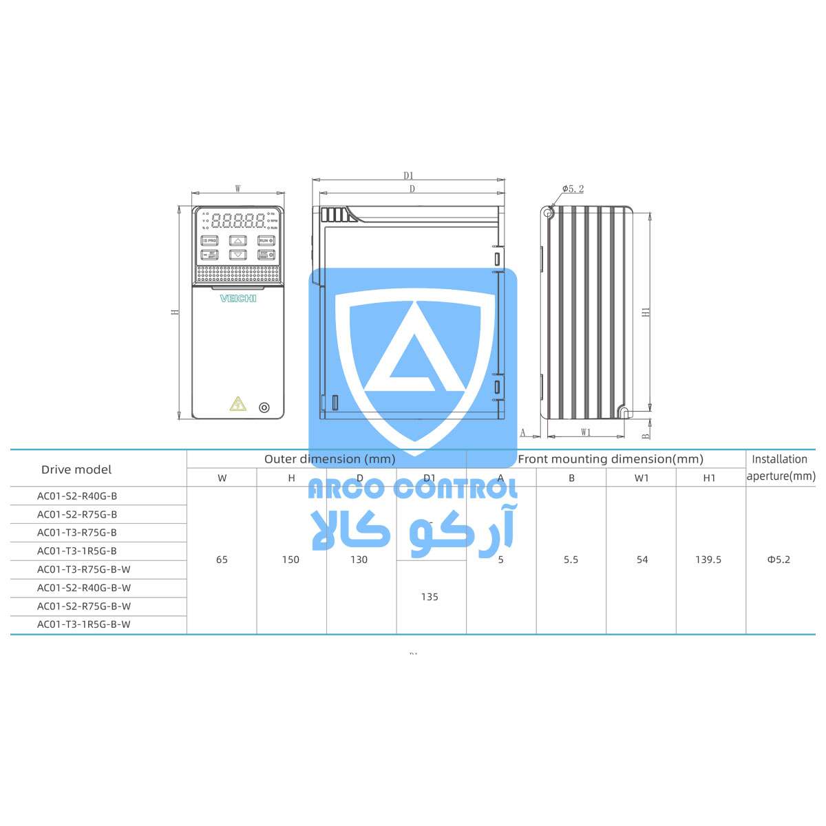 ابعاد درایو ویچی1